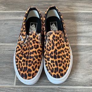 Vans Leopard Print Slip-On Sneakers